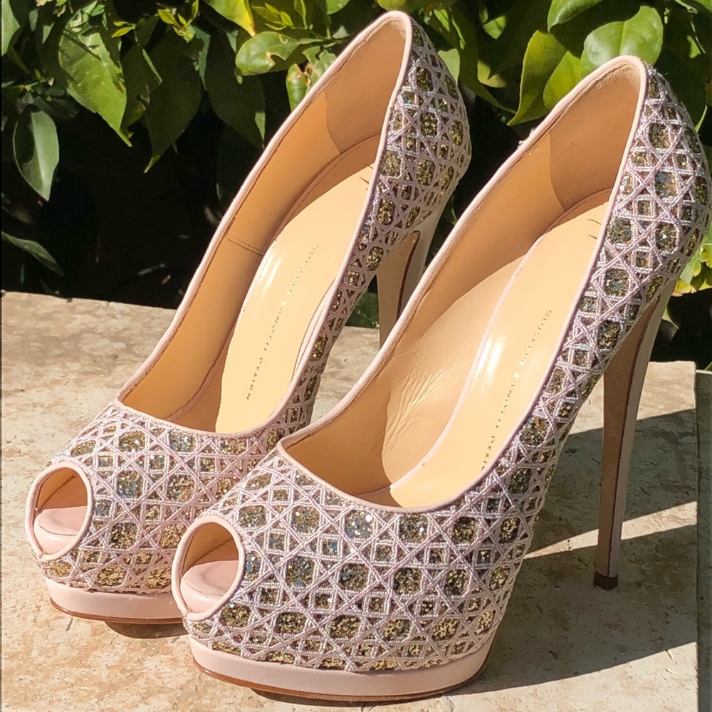 Pink and gold Giuseppe Zanotti platform heels 41 - Picture 1 of 8
